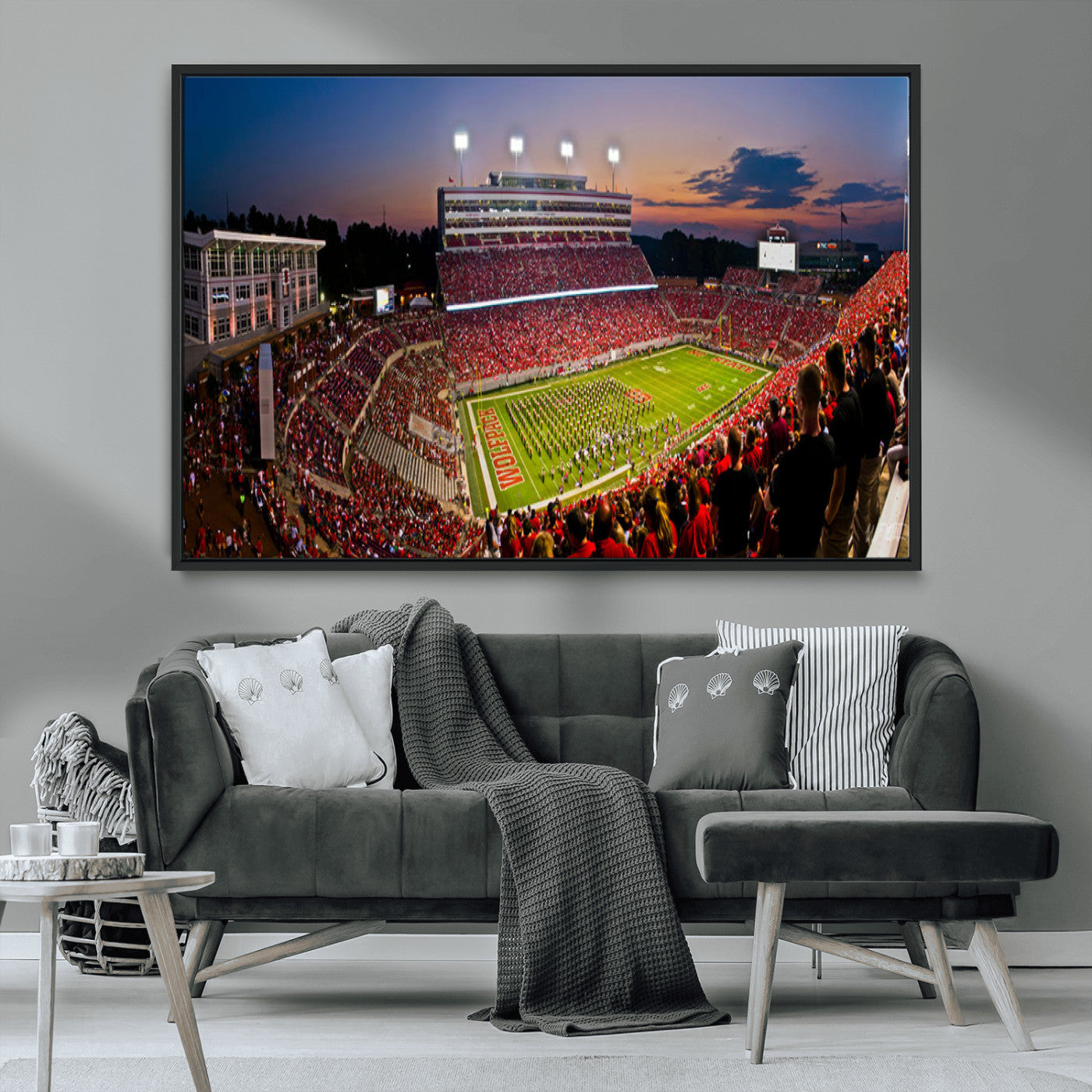 MGV-FC-36X24 - NC State Wolfpack Football Team Print - Raleigh Carter-Finley Stadium Wall Art Canvas Print