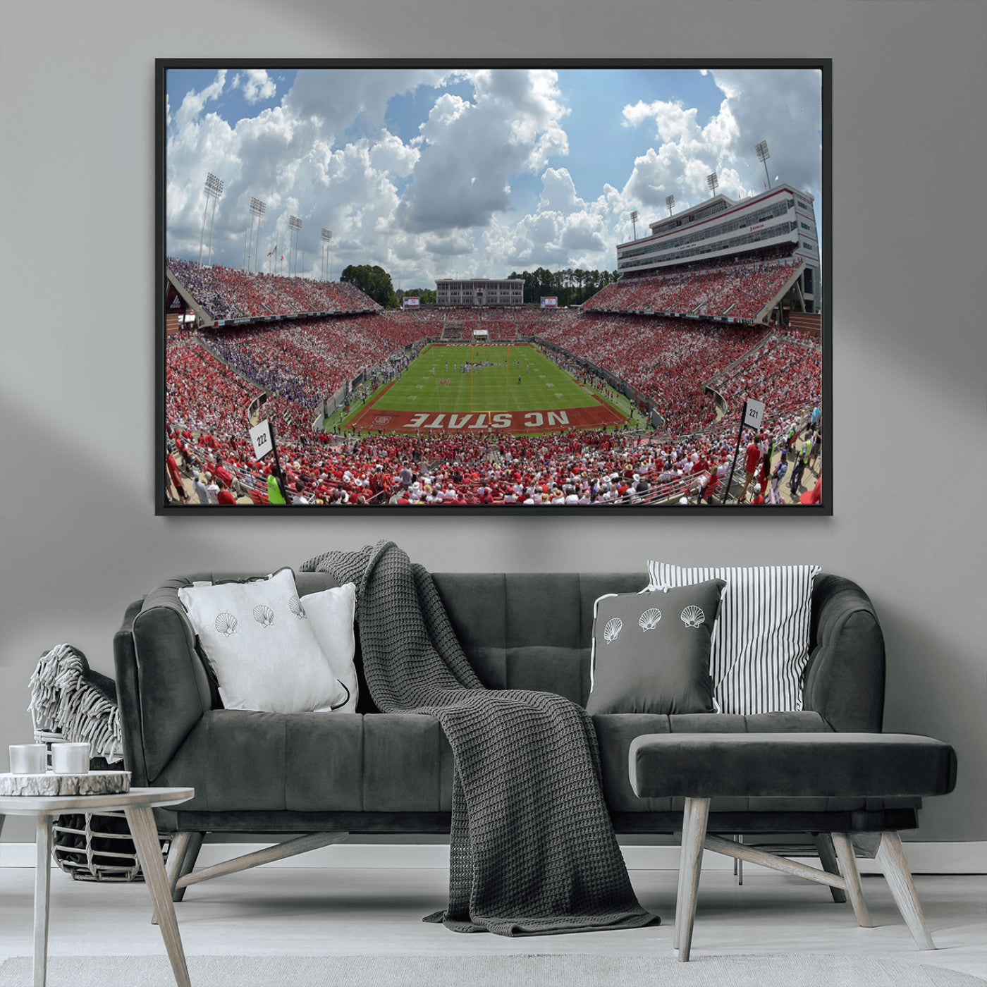 MGV-FC-36X24 - NC State Wolfpack Football Team Print Canvas- Raleigh Carter-Finley Stadium Wall Art Canvas Print