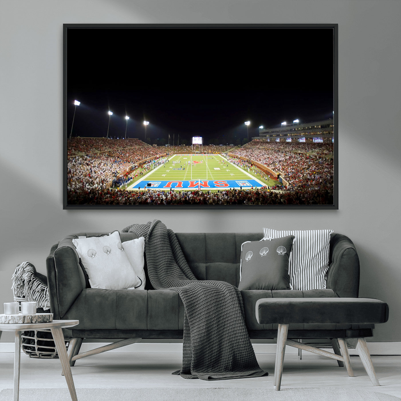 MGV-FC-36X24 - SMU Mustangs Football Team Print - Dallas Gerald J. Ford Stadium Wall Art Canvas Print