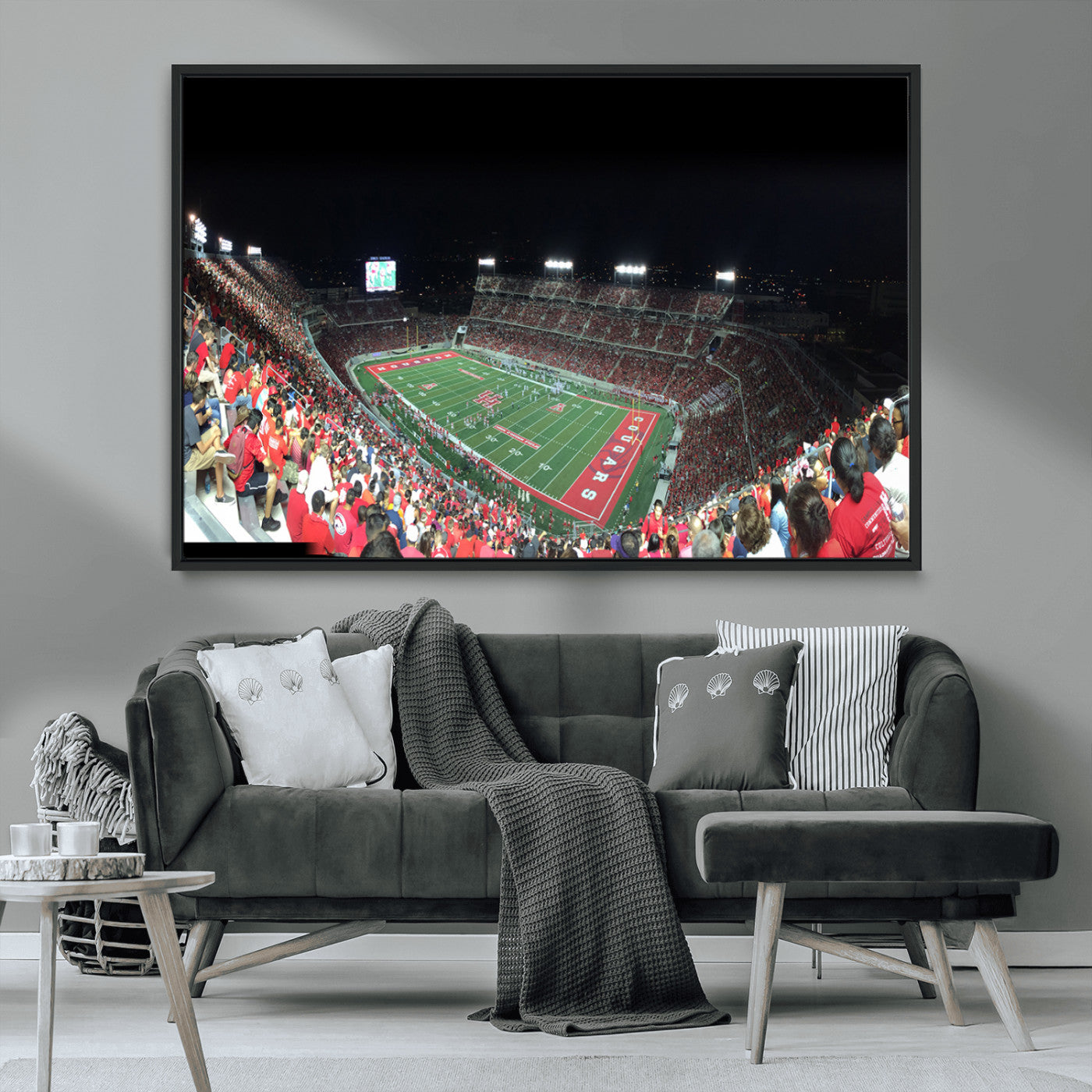 MGV-FC-36X24 - Houston Cougars Football Team Print - Houston TDECU Stadium Wall Art Canvas Print