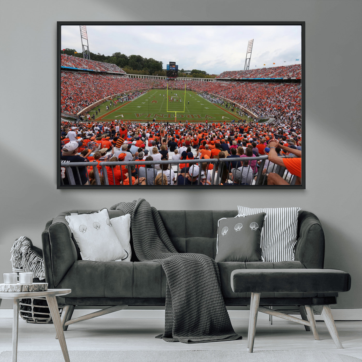 MGV-FC-36X24 - Virginia Cavaliers Football Team Print - Charlottesville Scott Stadium Print Wall Art Canvas