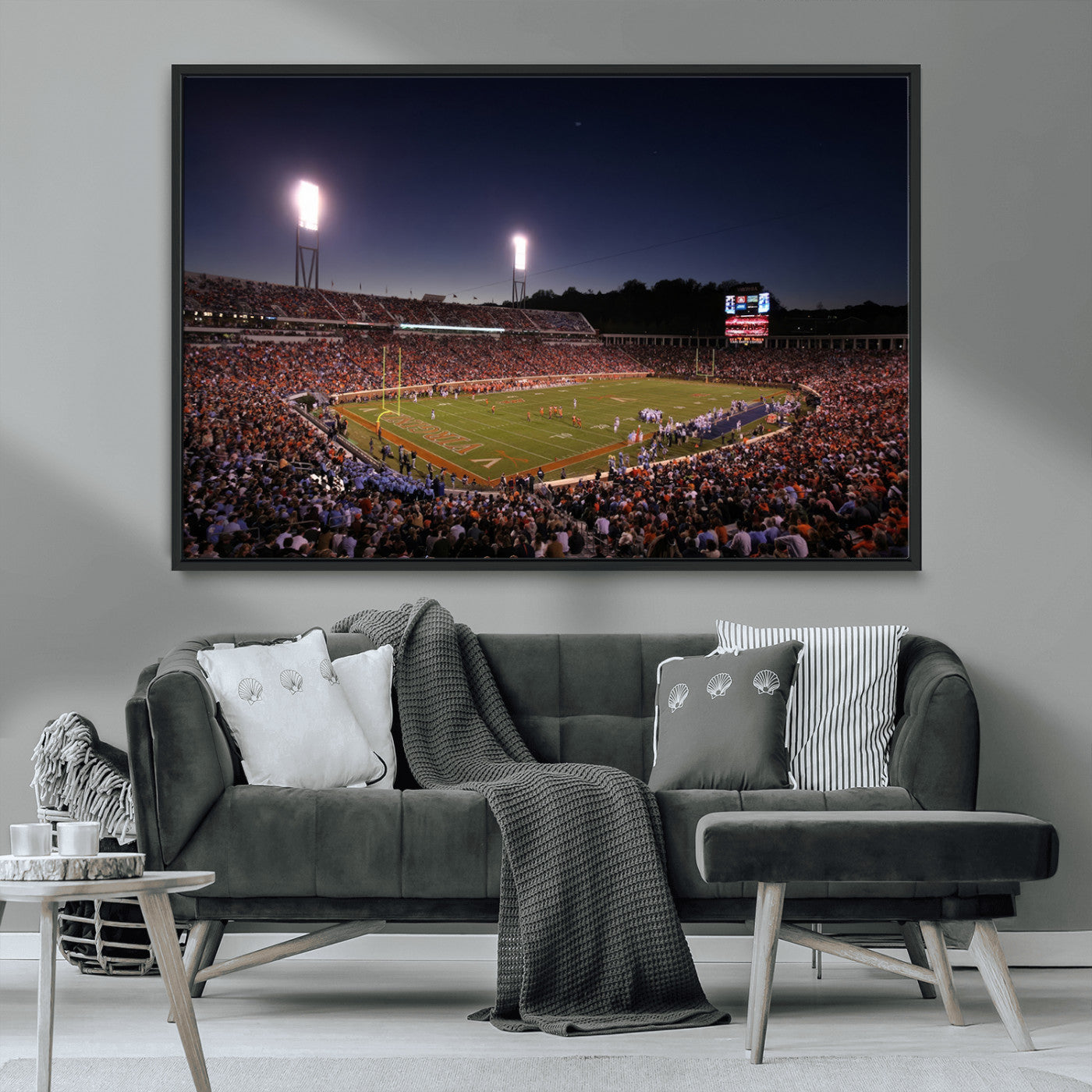 MGV-FC-36X24 - Virginia Cavaliers Football Team Print - Charlottesville Scott Stadium Canvas Print Wall Art
