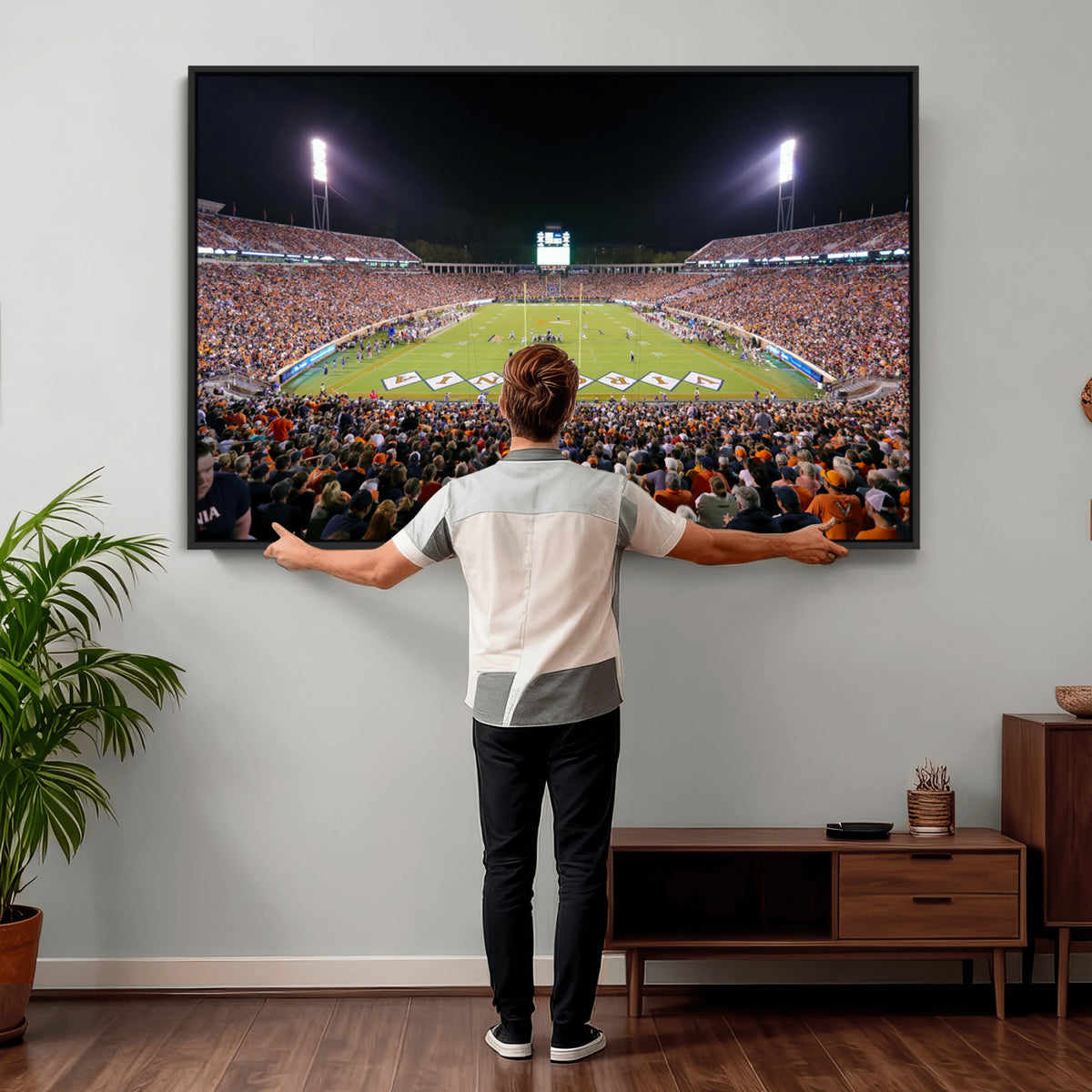 98441-MGV-CV-36X24 - Virginia Cavaliers Football Team Print - Charlottesville Scott Stadium Wall Art Canvas Print