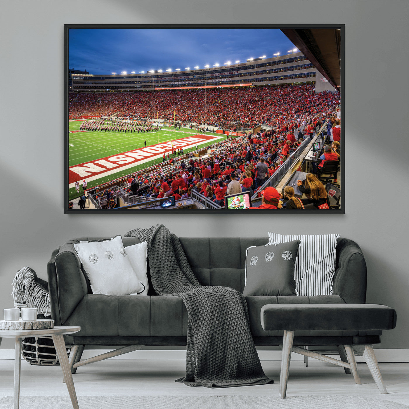MGV-FC-36X24 - Wisconsin Badgers Football Team Print - Madison Camp Randall Stadium Wall Art, Wisconsin Badgers