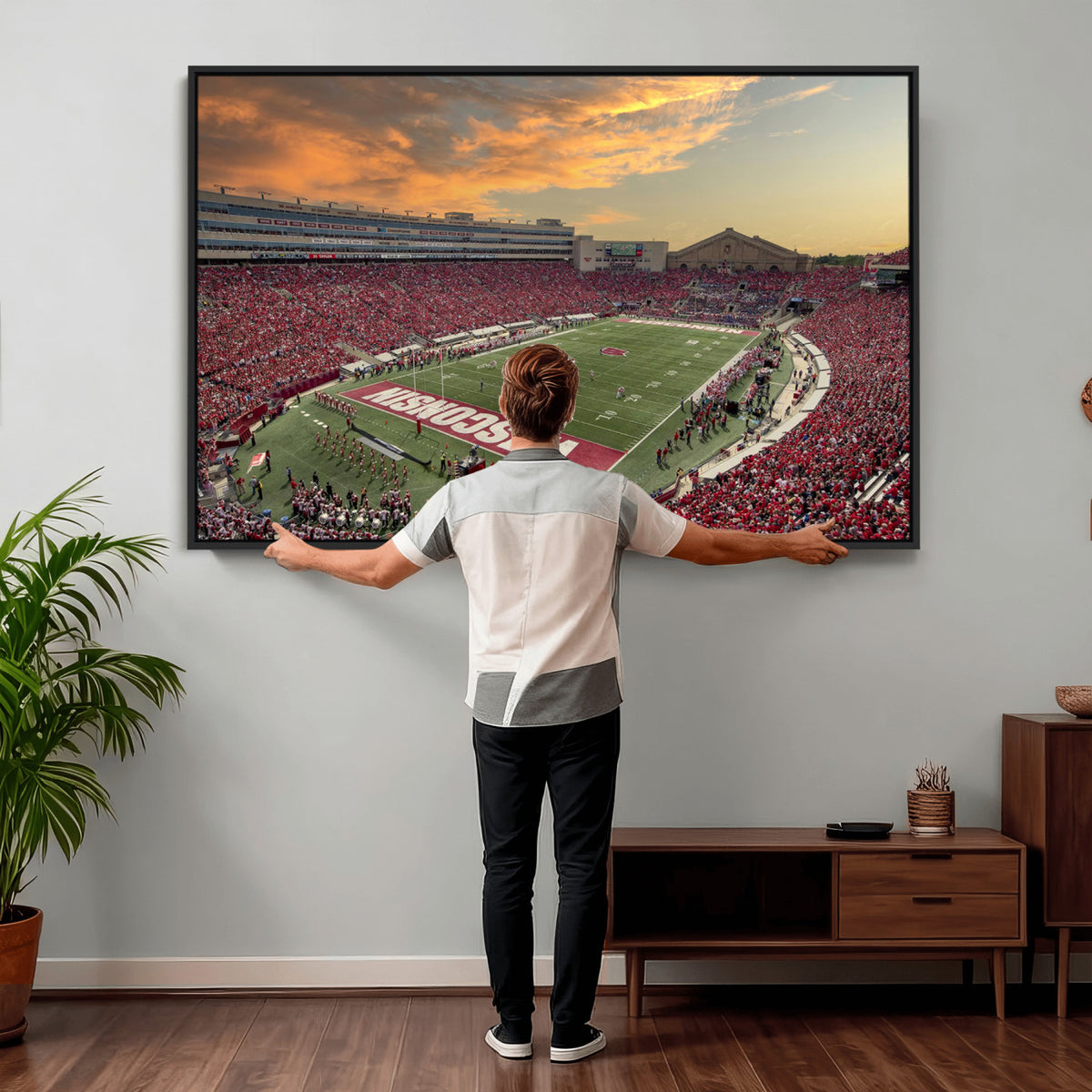 41472-MGV-CV-36X24 - Camp Randall Stadium Wisconsin Badgers Large Wall Art Canvas Print | College Football Stadium Wall