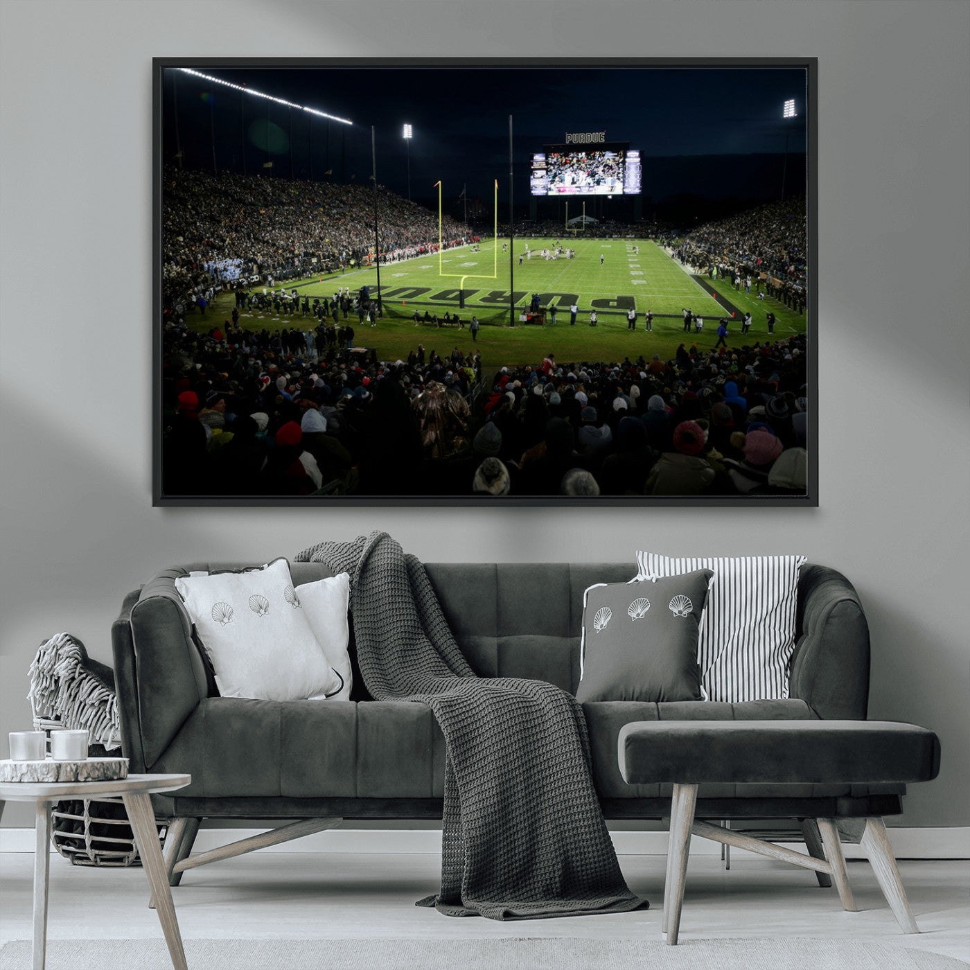 MGV-FC-36X24 - Purdue Boilermakers Football Team Print - West Lafayette Ross–Ade Stadium Wall Art Canvas Print