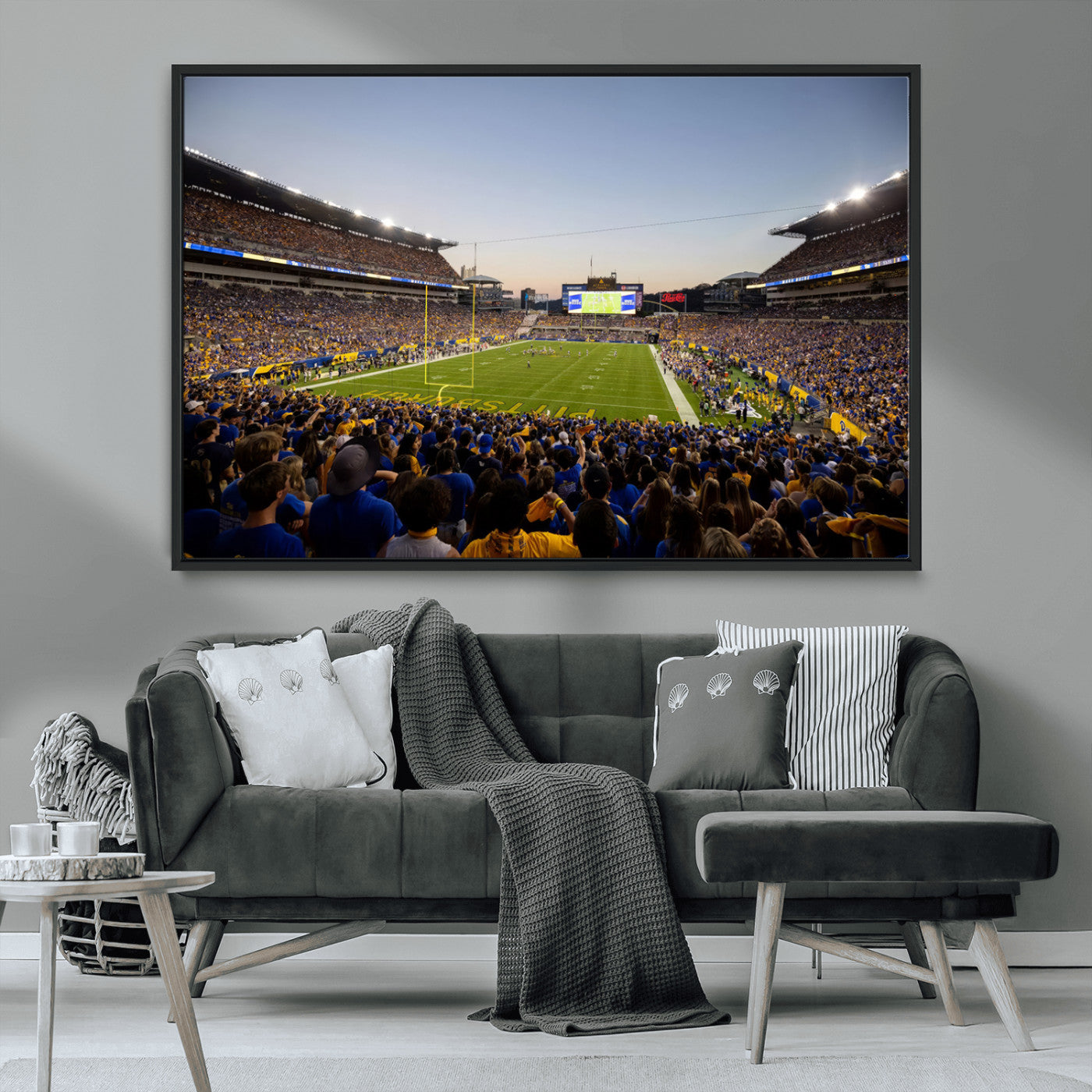 MGV-FC-36X24 - Pittsburgh Panthers Football Team Print - Pittsburgh Acrisure Stadium Wall Art Canvas Print