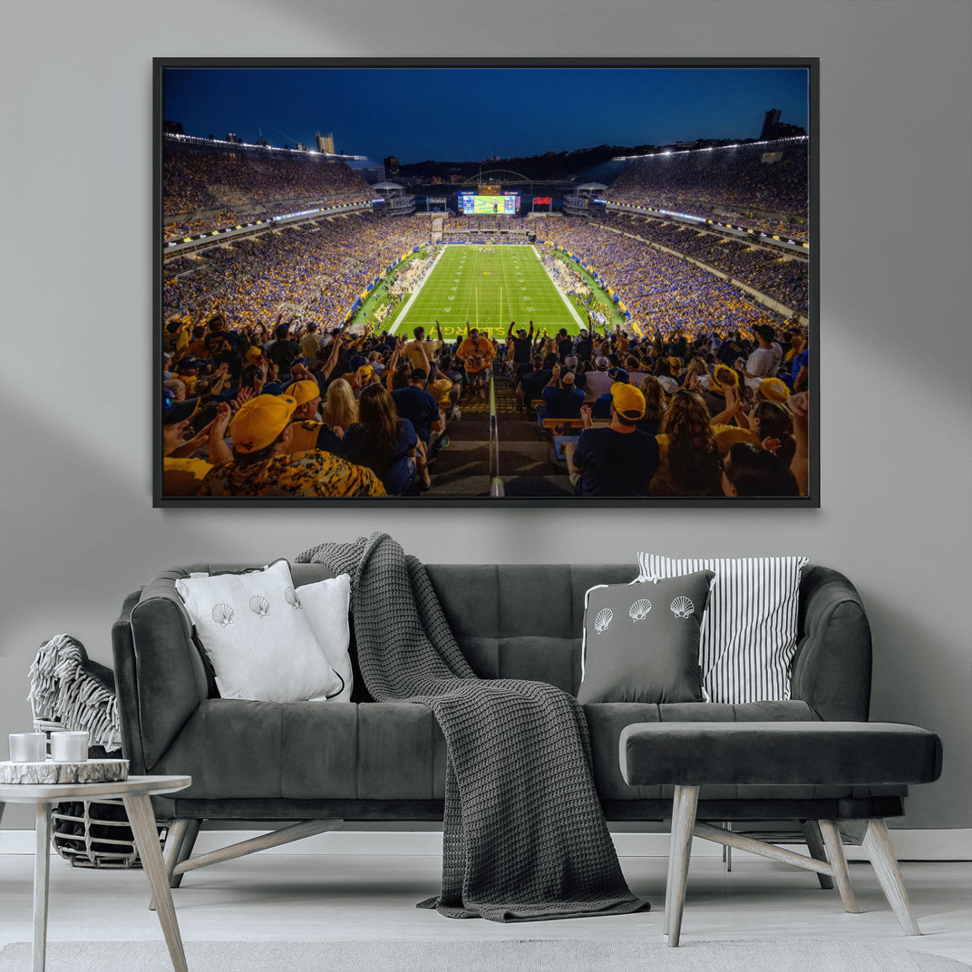 MGV-FC-36X24 - Pittsburgh Panthers Football Team Print - Pittsburgh Acrisure Stadium Wall Art Canvas Print