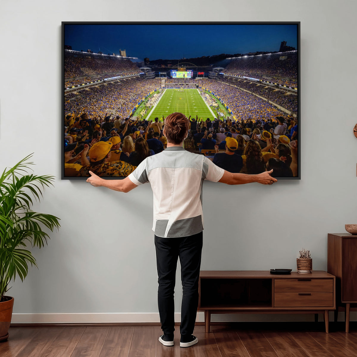 62297-MGV-CV-36X24 - Pittsburgh Panthers Football Team Print - Pittsburgh Acrisure Stadium Wall Art Canvas Print