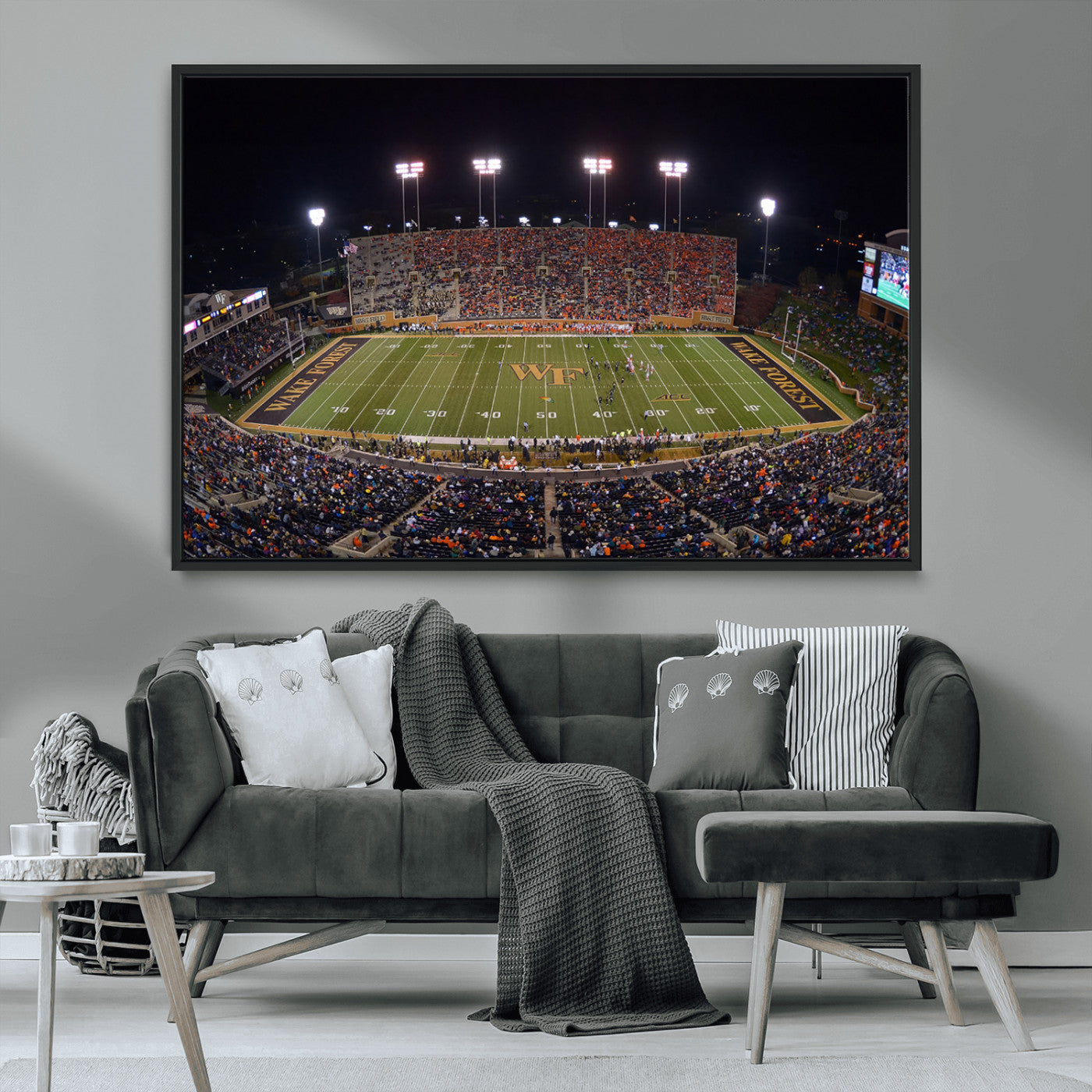 MGV-FC-36X24 - Demon Deacons Print Canvas, Football Team Print - Winston-Salem Allegacy Federal Credit Union