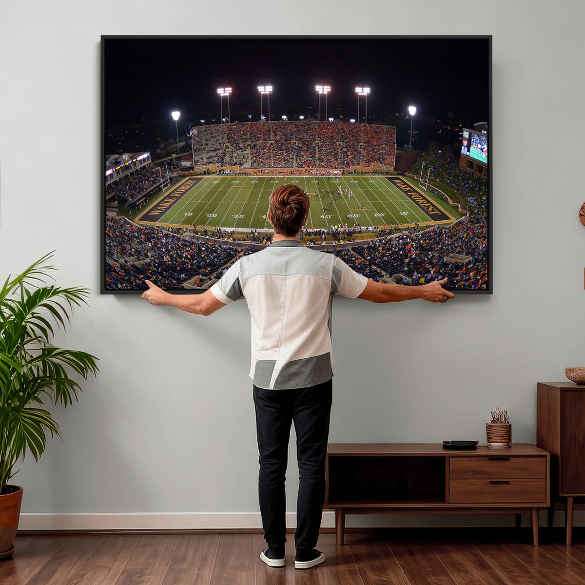 26033-MGV-CV-36X24 - Demon Deacons Print Canvas, Football Team Print