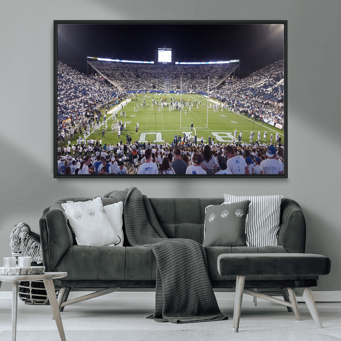 MGV-FC-36X24 - Brigham Young University Cougars Football Print Canvas - Provo LaVell Edwards Stadium Wall Art