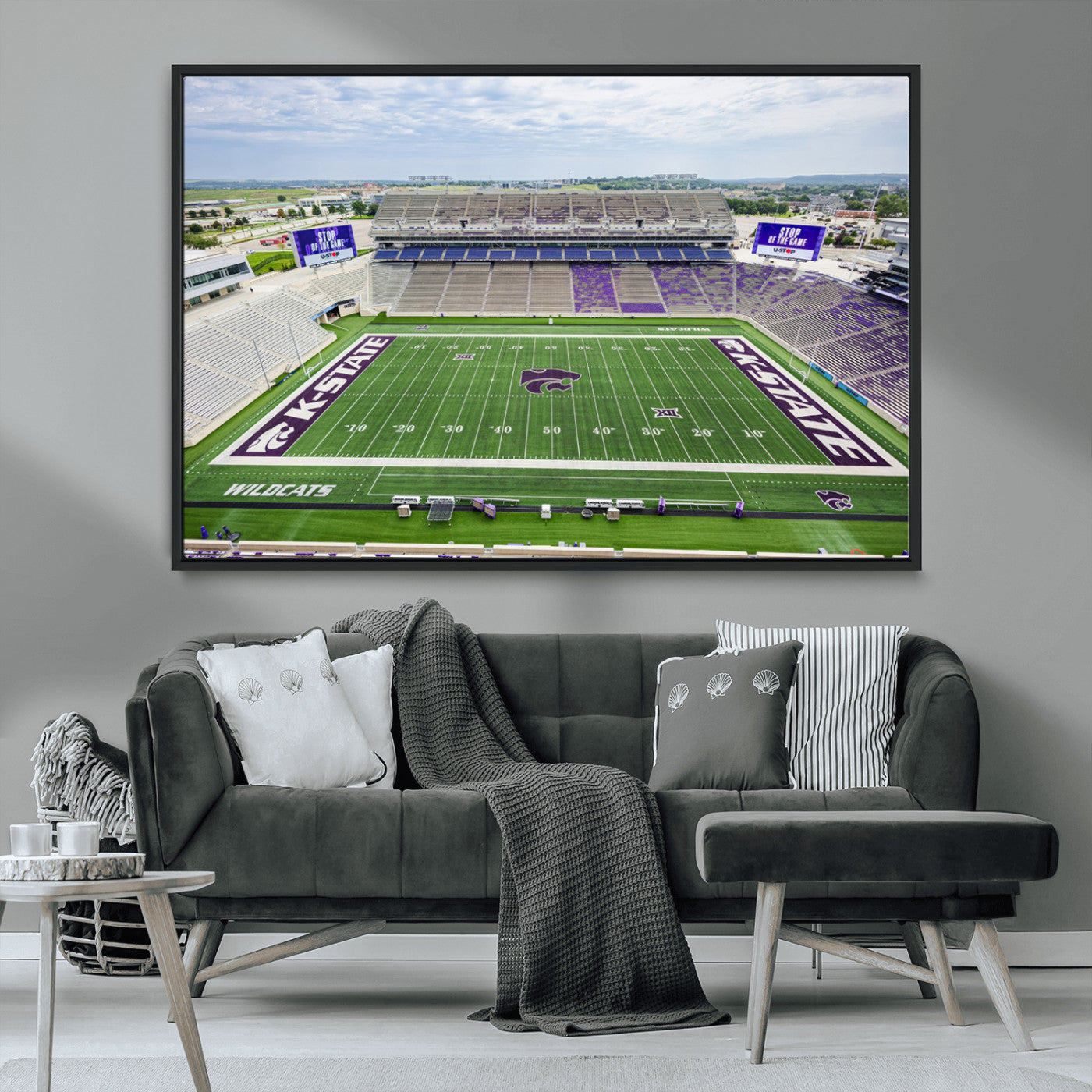 MGV-FC-36X24 - KState Wildcats Football Team Print - Manhattan Bill Snyder Family Football Stadium Wall Art Canvas