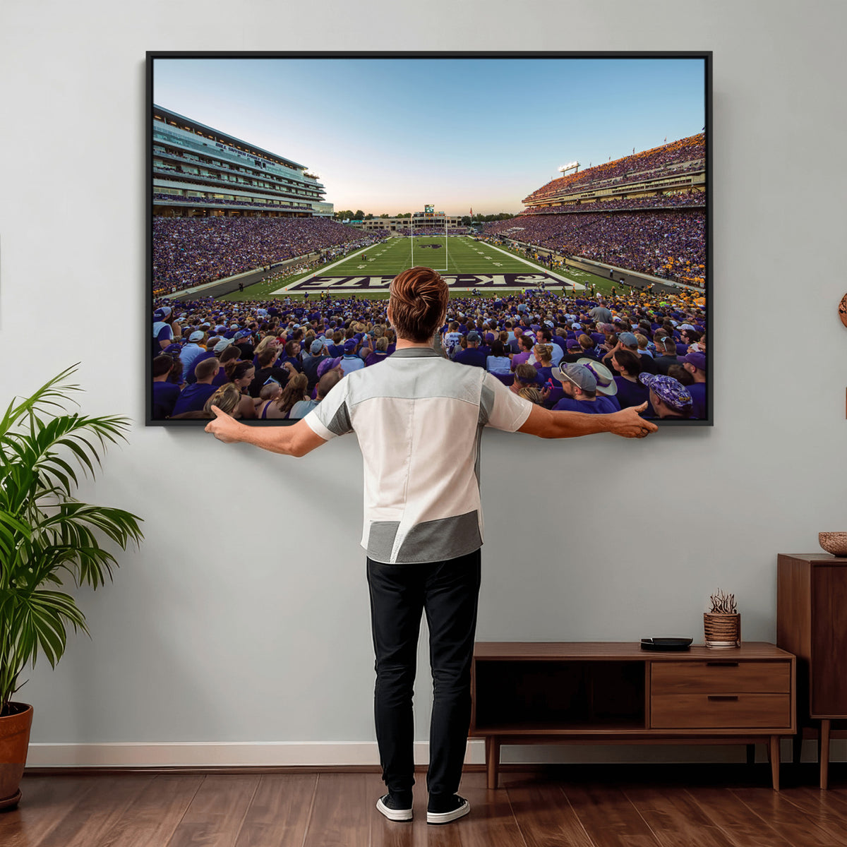 82792-MGV-CV-36X24 - Kansas State University Wildcats Football Team Print - Manhattan Bill Snyder Family Football Stadium