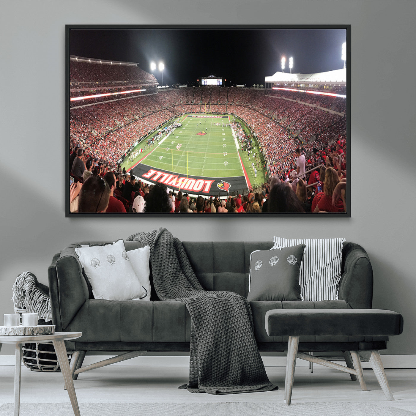 MGV-FC-36X24 - University of Louisville Cardinals Football Team Print - Louisville Cardinal Stadium Wall Art Canvas