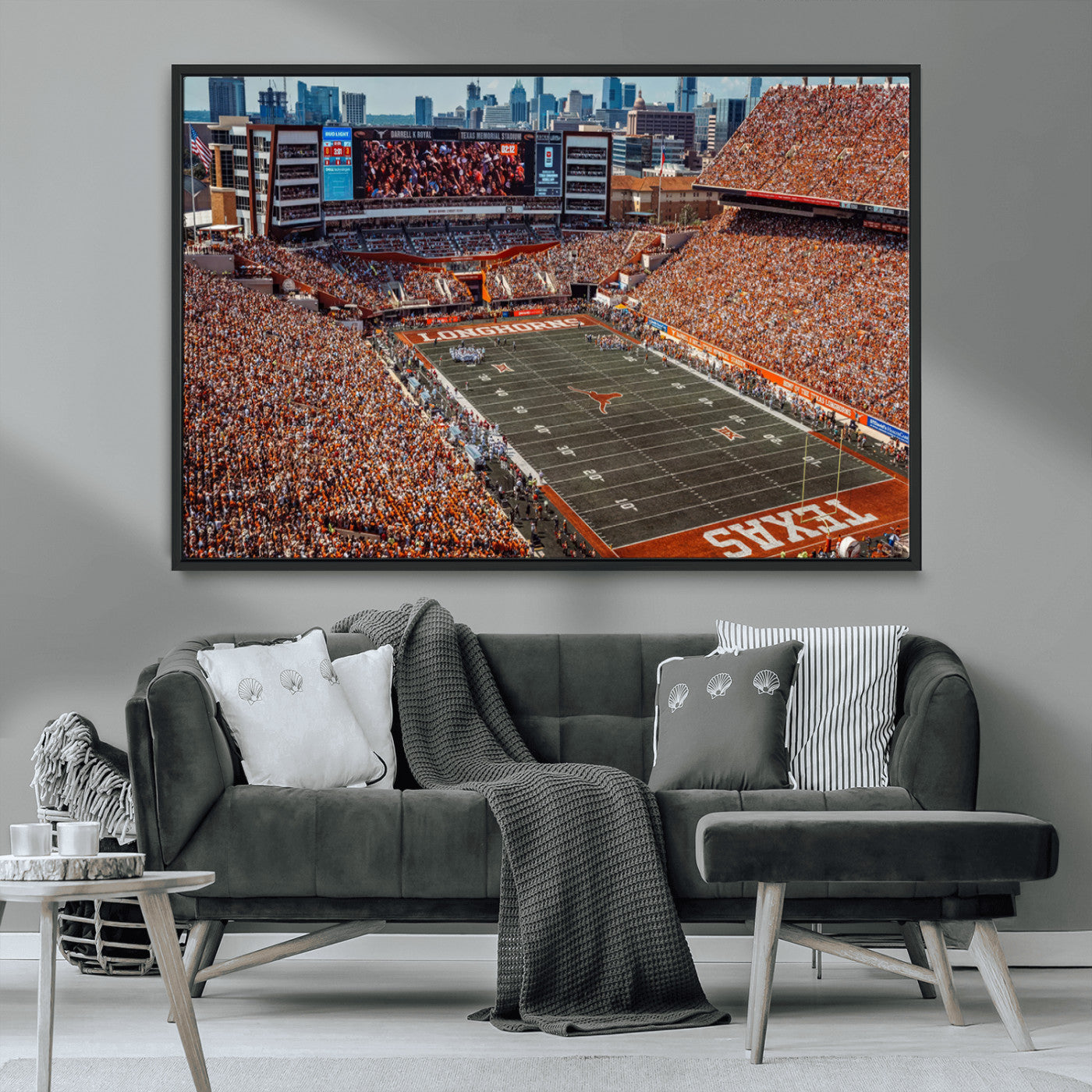 MGV-FC-36X24 - University of Texas Longhorns Football Team Print - Austin Darrell K Royal-Texas Memorial Stadium
