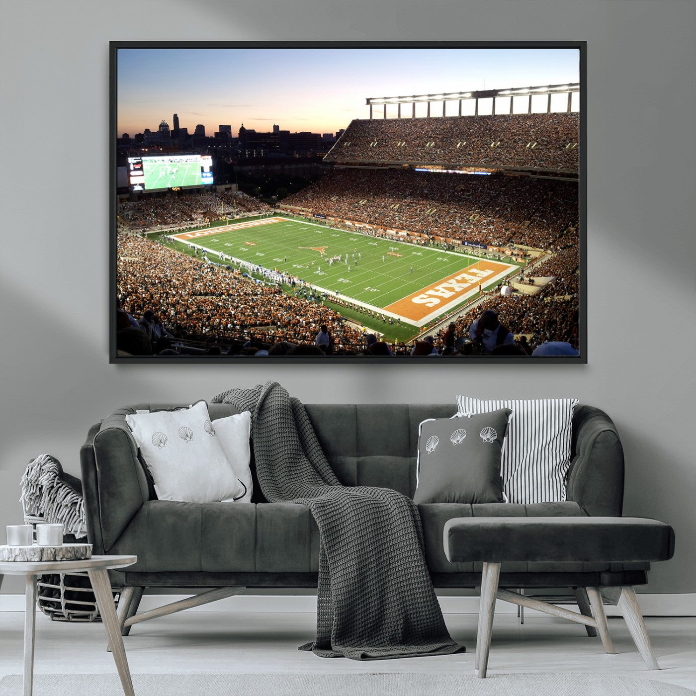 MGV-FC-36X24 - Darrell K Royal-Texas Memorial Stadium Canvas Wall Art - Texas Longhorns Football Match
