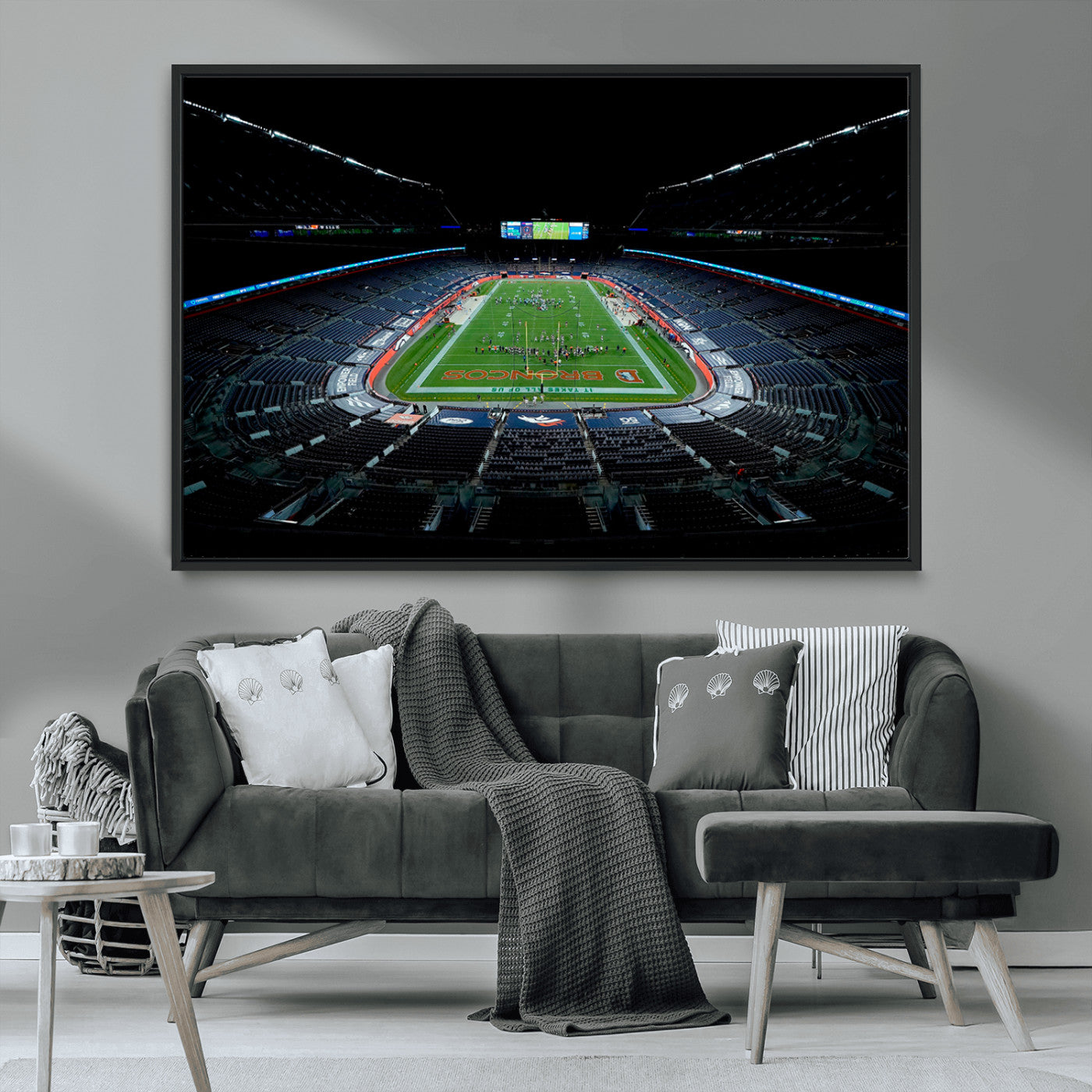 MGV-FC-36X24 - Denver Broncos Football Team Print Canvas- Denver Empower Field at Mile High Stadium Wall Art Canvas
