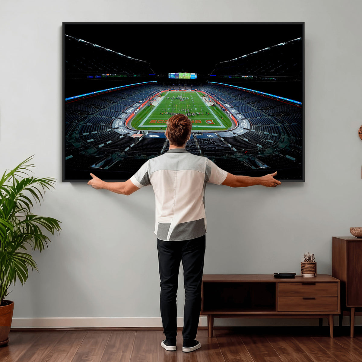 14797-MGV-CV-36X24 - Denver Broncos Football Team Print Canvas- Denver Empower Field at Mile High Stadium Wall Art Canvas