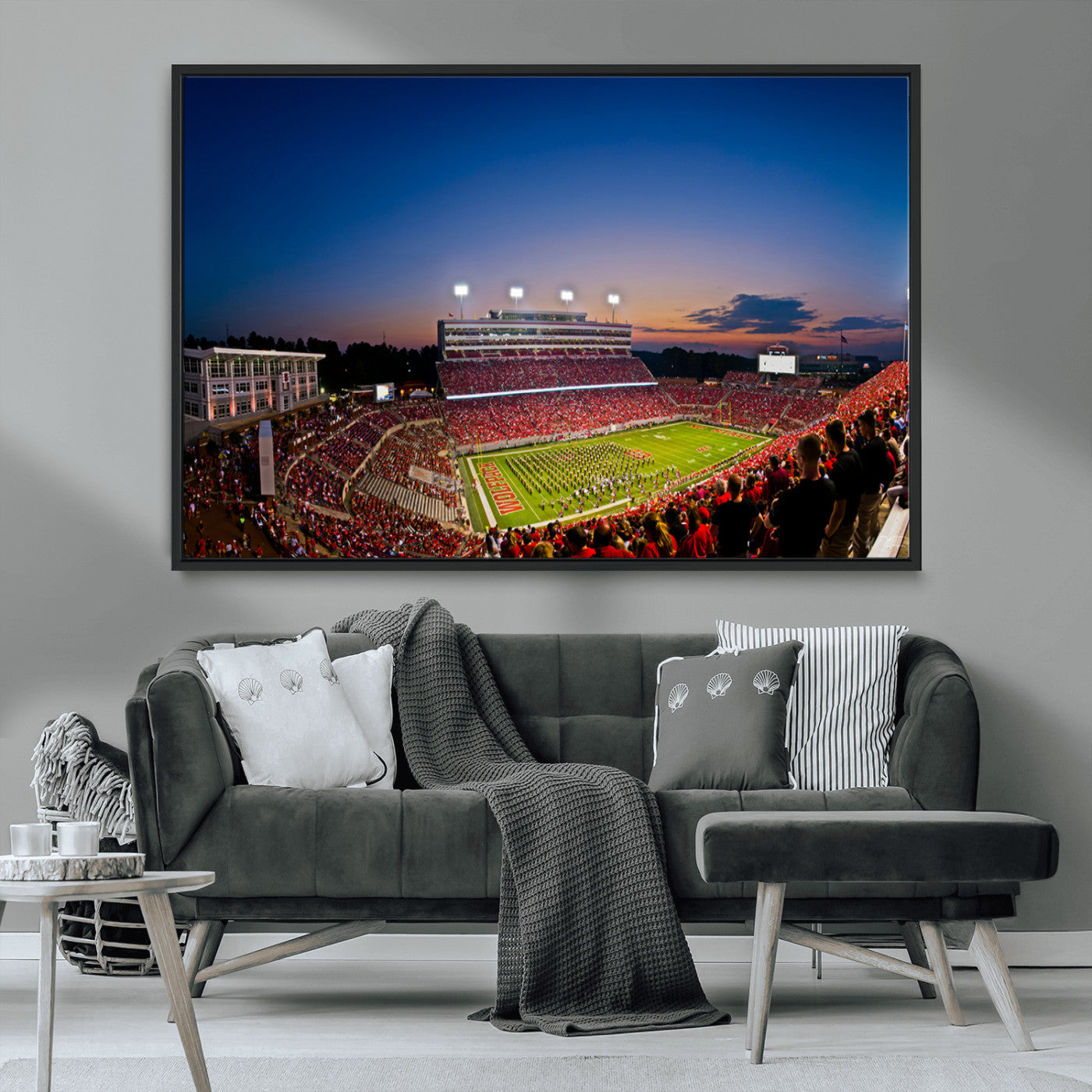 MGV-FC-36X24 - Wolfpack Football Team Wall Art Print - Raleigh Carter-Finley Stadium Wall Art Canvas Print