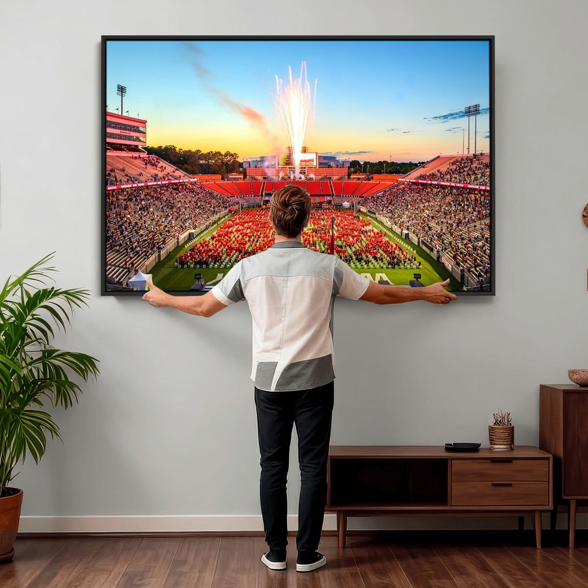 18017-MGV-CV-36X24 - North Carolina State University Canvas Print, Wolfpack Football Team Print