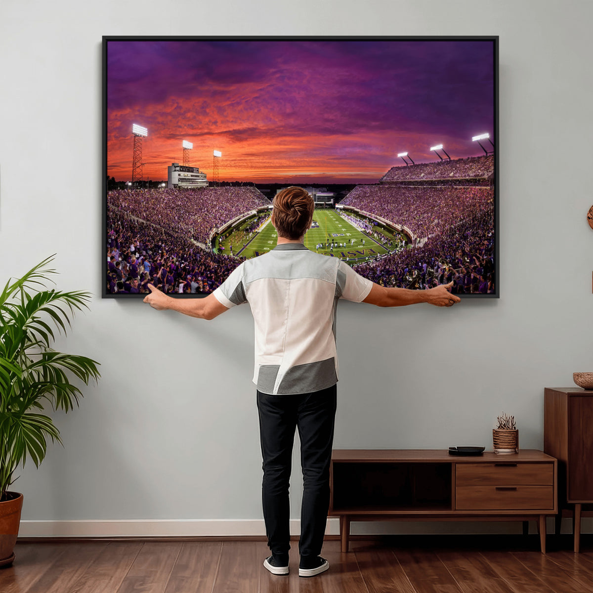 88575-MGV-CV-36X24 - East Carolina University Pirates Football Print Canvas- Greenville Dowdy-Ficklen Stadium Wall Art