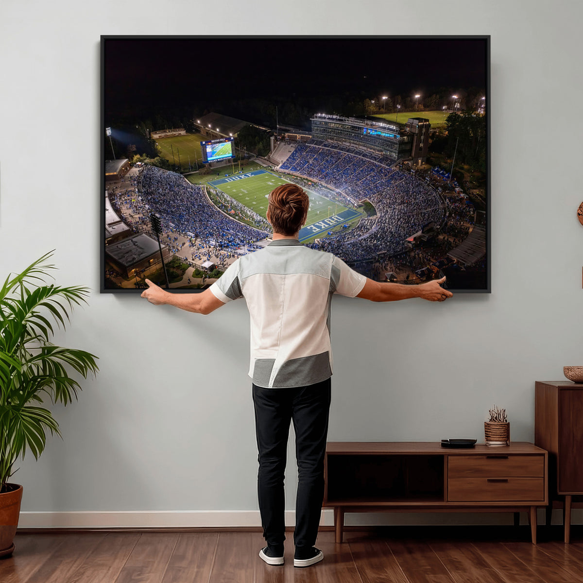 42347-MGV-CV-36X24 - Duke University Blue Devils Football Print Canvas - Durham Wallace Wade Stadium Wall Art Canvas