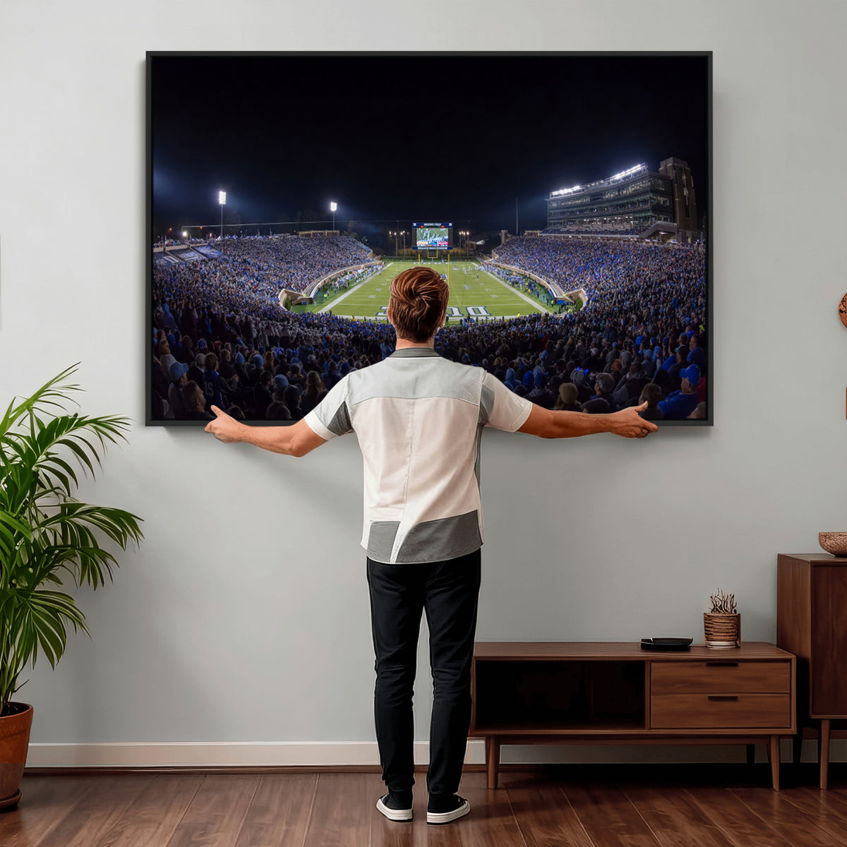 21070-MGV-CV-36X24 - Duke University Blue Devils Football Team Print - Durham Wallace Wade Stadium Wall Art Canvas Print