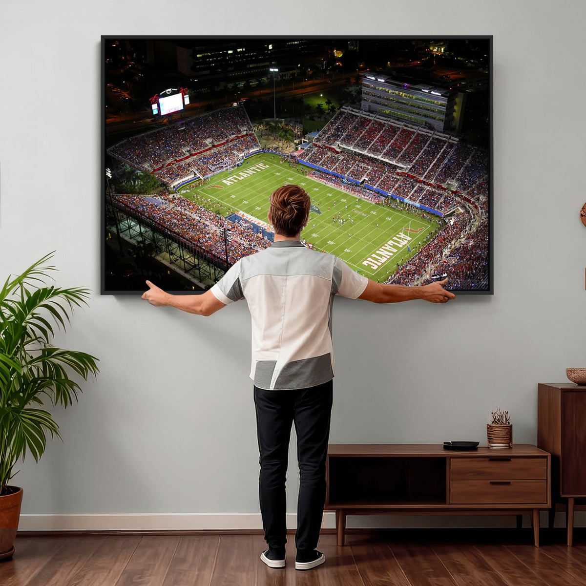 12682-MGV-CV-36X24 - Florida Atlantic University Owls Canvas Print, Football Team Print - Boca Raton FAU Stadium Wall Art