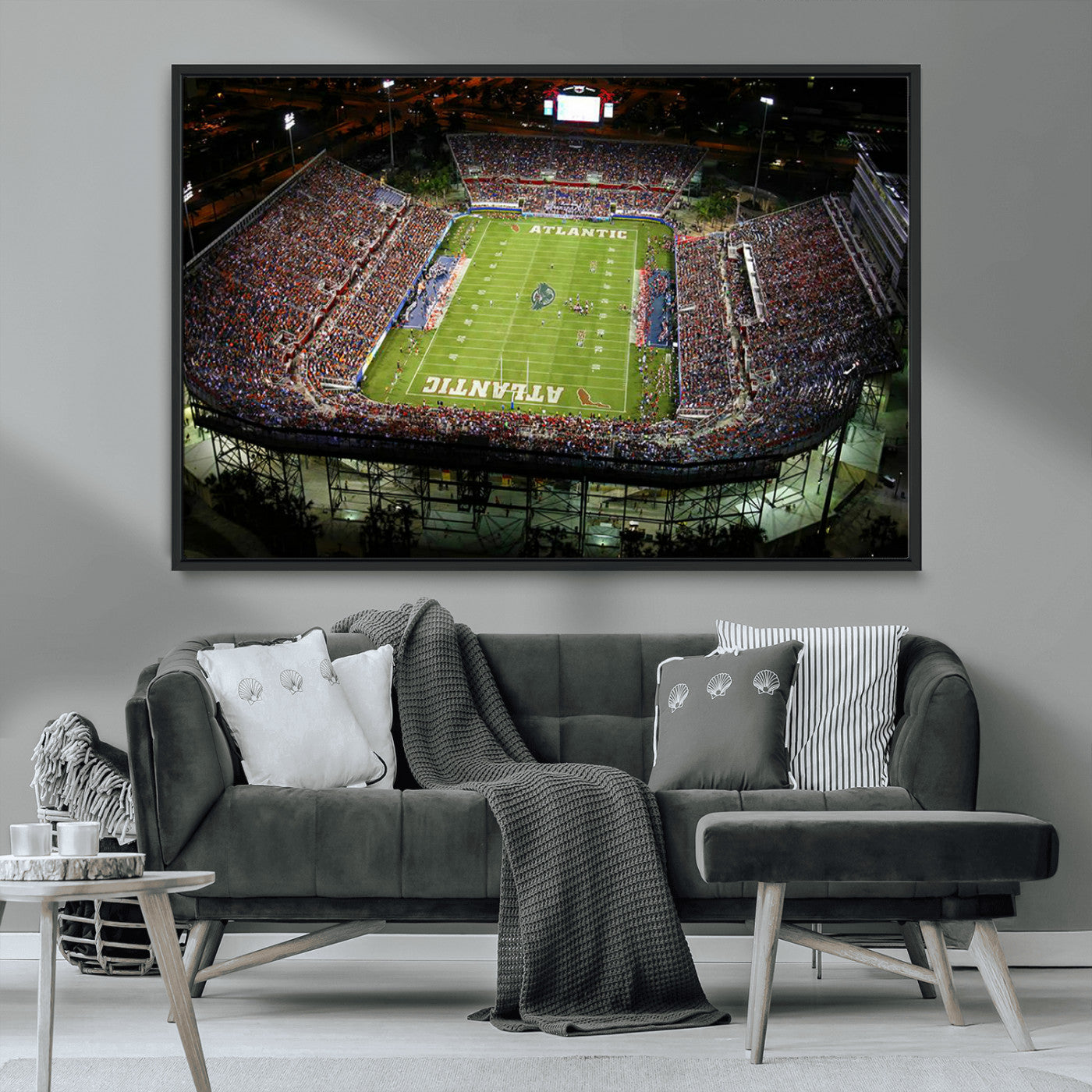 MGV-FC-36X24 - Florida Atlantic University Owls Football Team Print - Boca Raton FAU Stadium Wall Art Canvas Print
