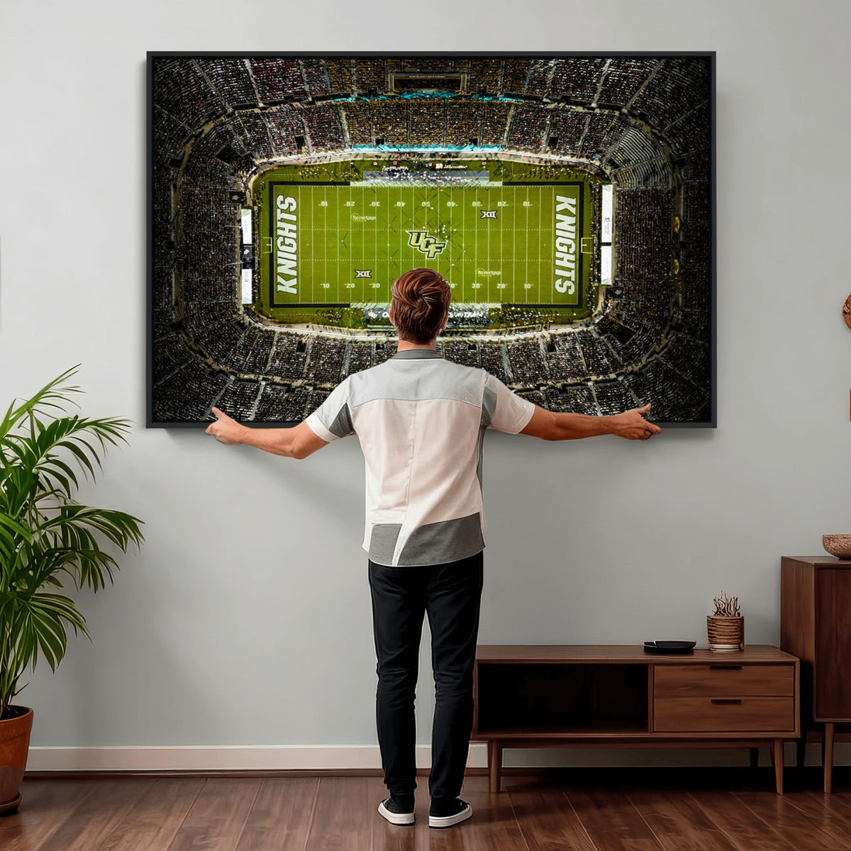 58050-MGV-CV-36X24 - UCF Knights Football Team Print - Orlando FBC Mortgage Stadium Wall Art, UCF Knights Canvas Print
