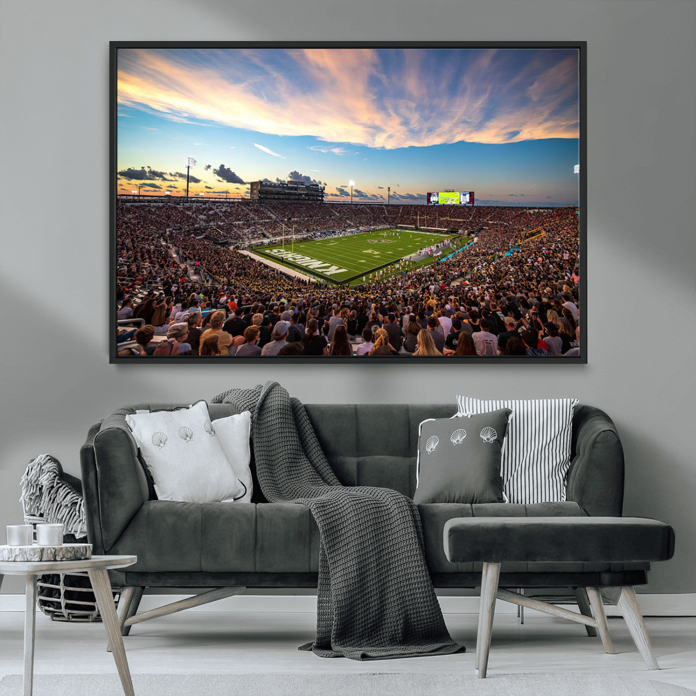 MGV-FC-36X24 - UCF Knights Football Team Print - Orlando FBC Mortgage Stadium Wall Art Canvas Print