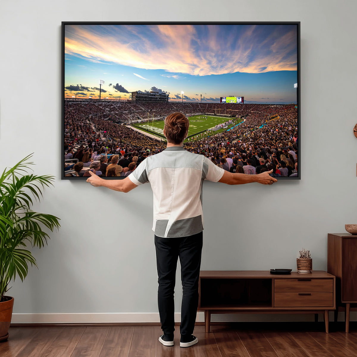 50243-MGV-CV-36X24 - UCF Knights Football Team Print - Orlando FBC Mortgage Stadium Wall Art Canvas Print