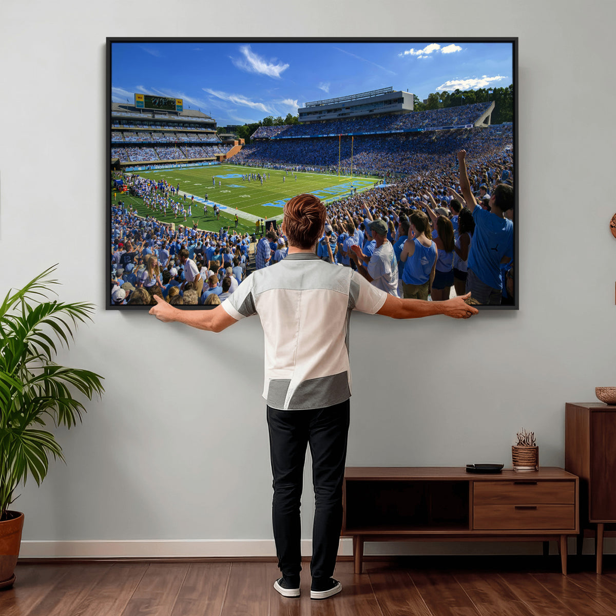 58540-MGV-CV-36X24 - University of North Carolina Tar Heels Team Canvas Print - Chapel Hill Kenan Memorial Stadium Wall