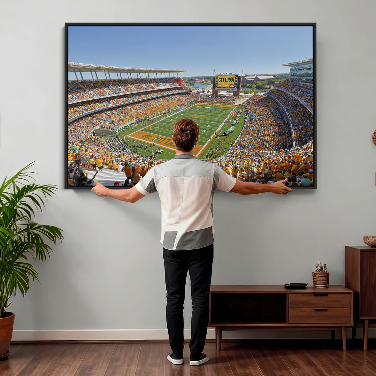 49912-MGV-CV-36X24 - Baylor University Bears Football Team Print - Waco McLane Stadium Wall Art Canvas Print