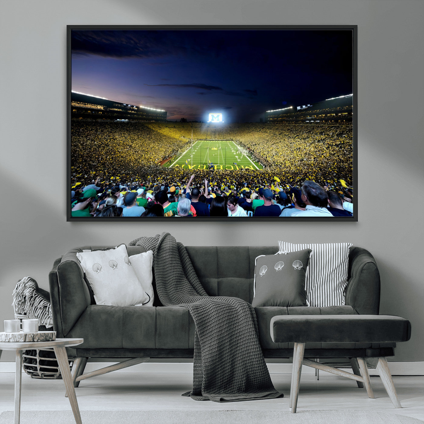MGV-FC-36X24 - University of Michigan Wolverines Football Team Print - Ann Arbor Michigan Stadium Canvas Print
