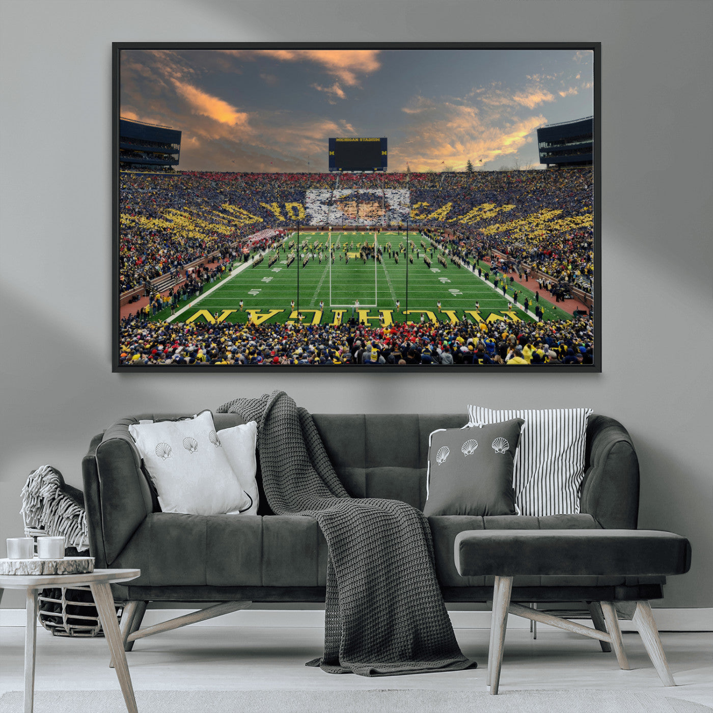 MGV-FC-36X24 - University of Michigan Wolverines Print Canvas, Football Team Print - Ann Arbor Michigan Stadium
