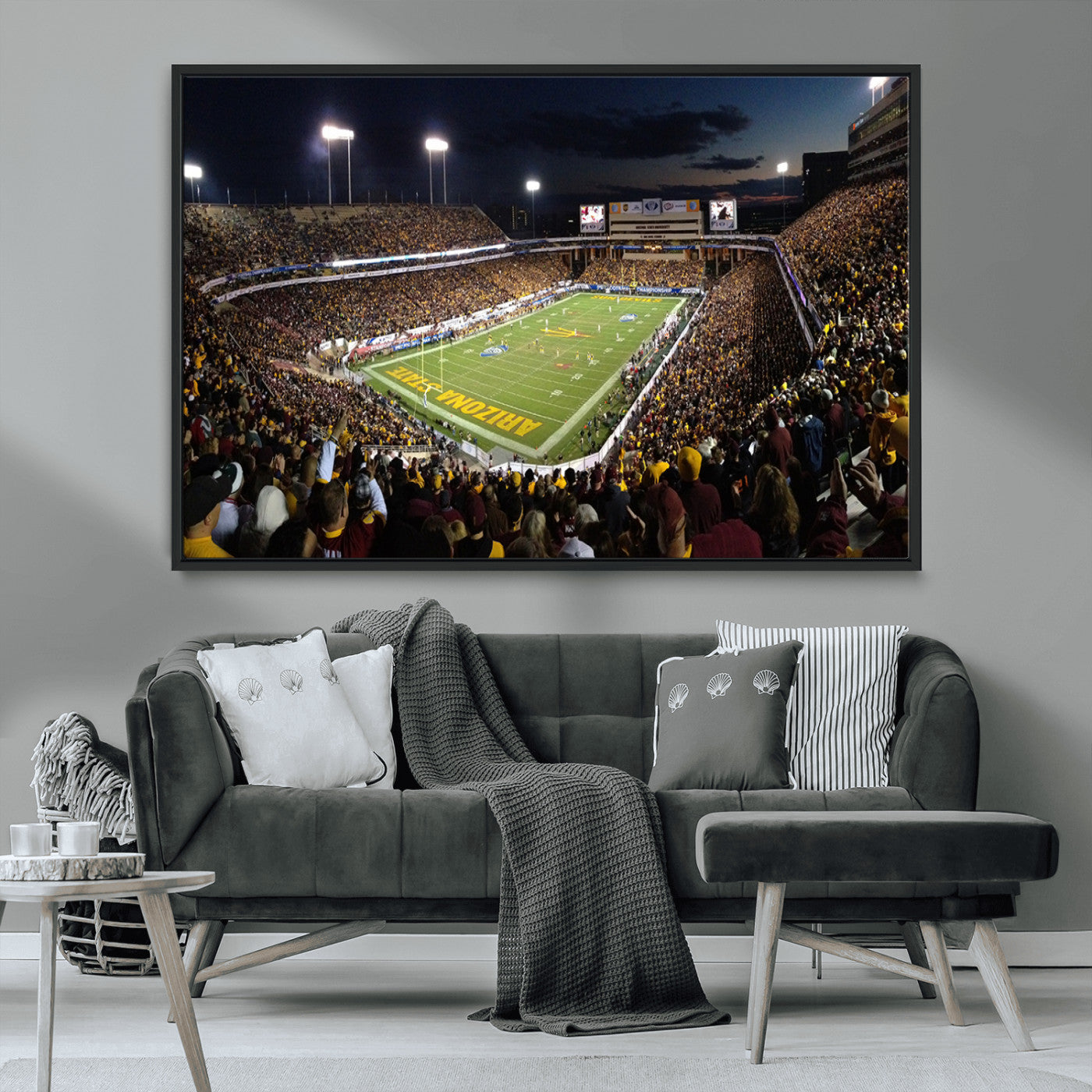 MGV-FC-36X24 - ASU Sun Devils Football Team Print Canvas - Phoenix Mountain America Stadium Wall Art Canvas Print