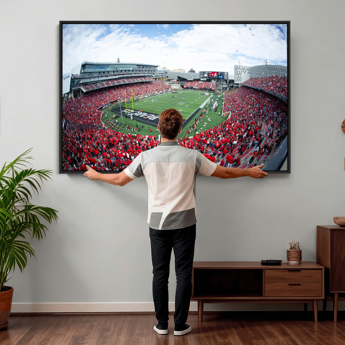 54070-MGV-CV-36X24 - Cincinnati Bearcats Football Team Print - Nippert Stadium Wall Art Canvas Print