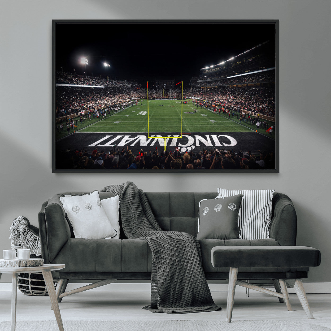 MGV-FC-36X24 - Cincinnati Bearcats Football Team Print - Nippert Stadium Wall Art Canvas Print