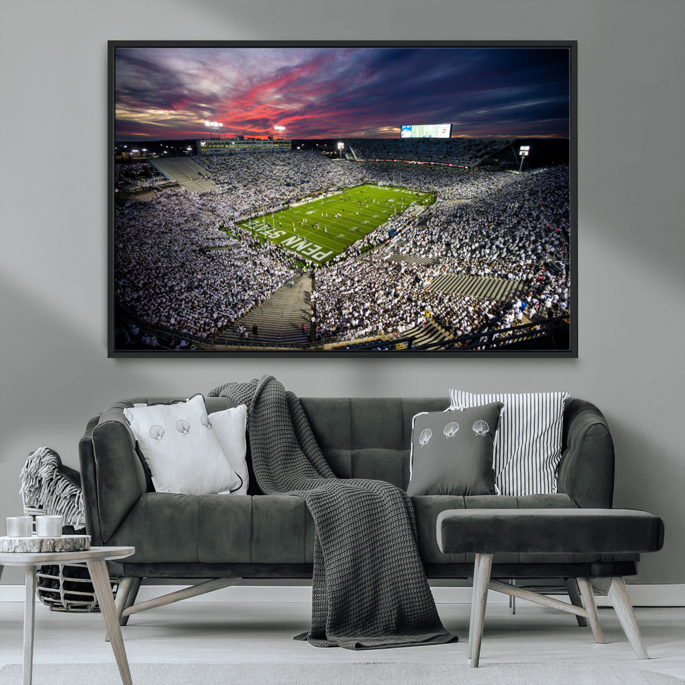 MGV-FC-36X24 - Penn State Nittany Lions Football Team Print - University Park Beaver Stadium Art Canvas Print