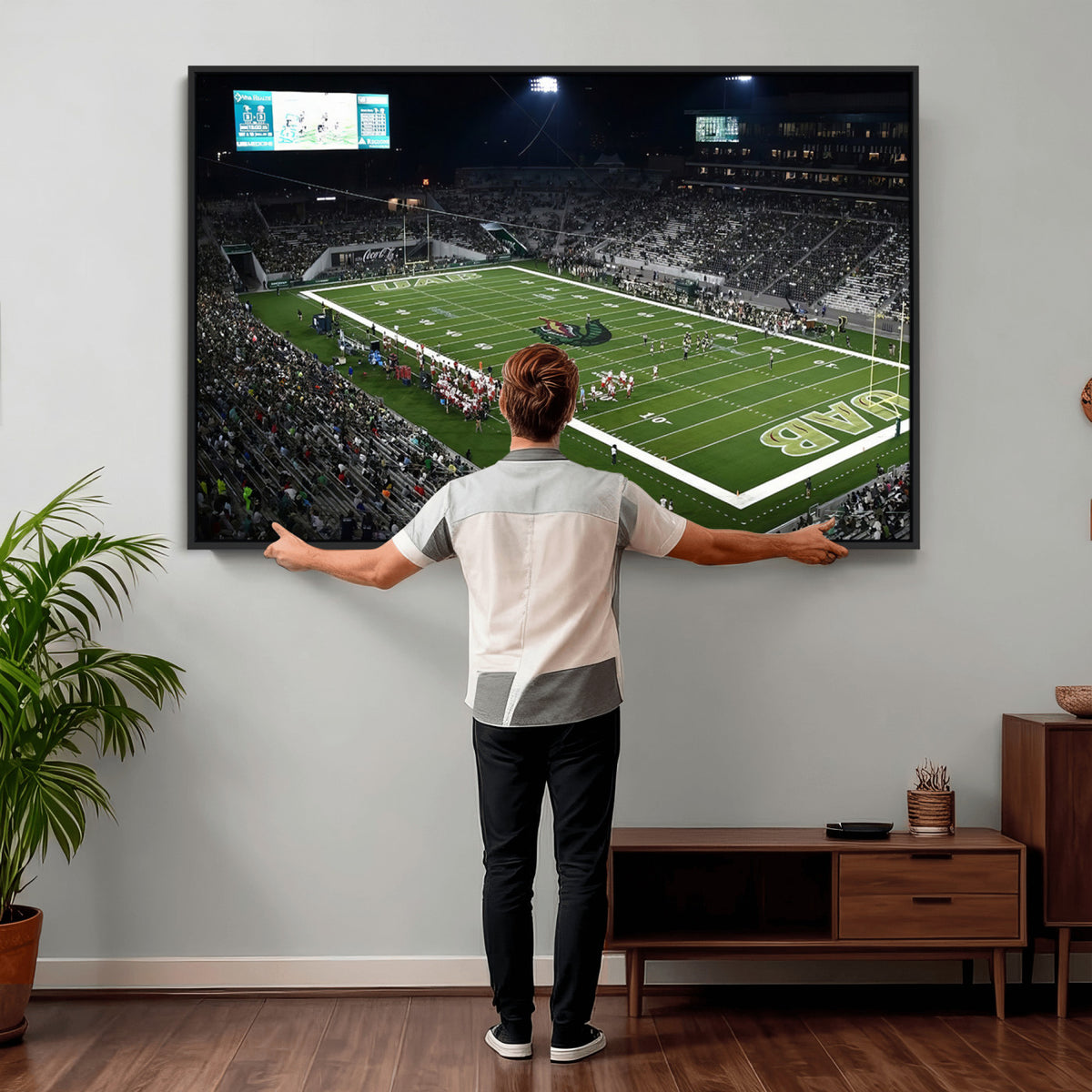 81740-MGV-CV-36X24 - UAB Blazers Football Team Print - Birmingham Protective Stadium Wall Art Canvas Print