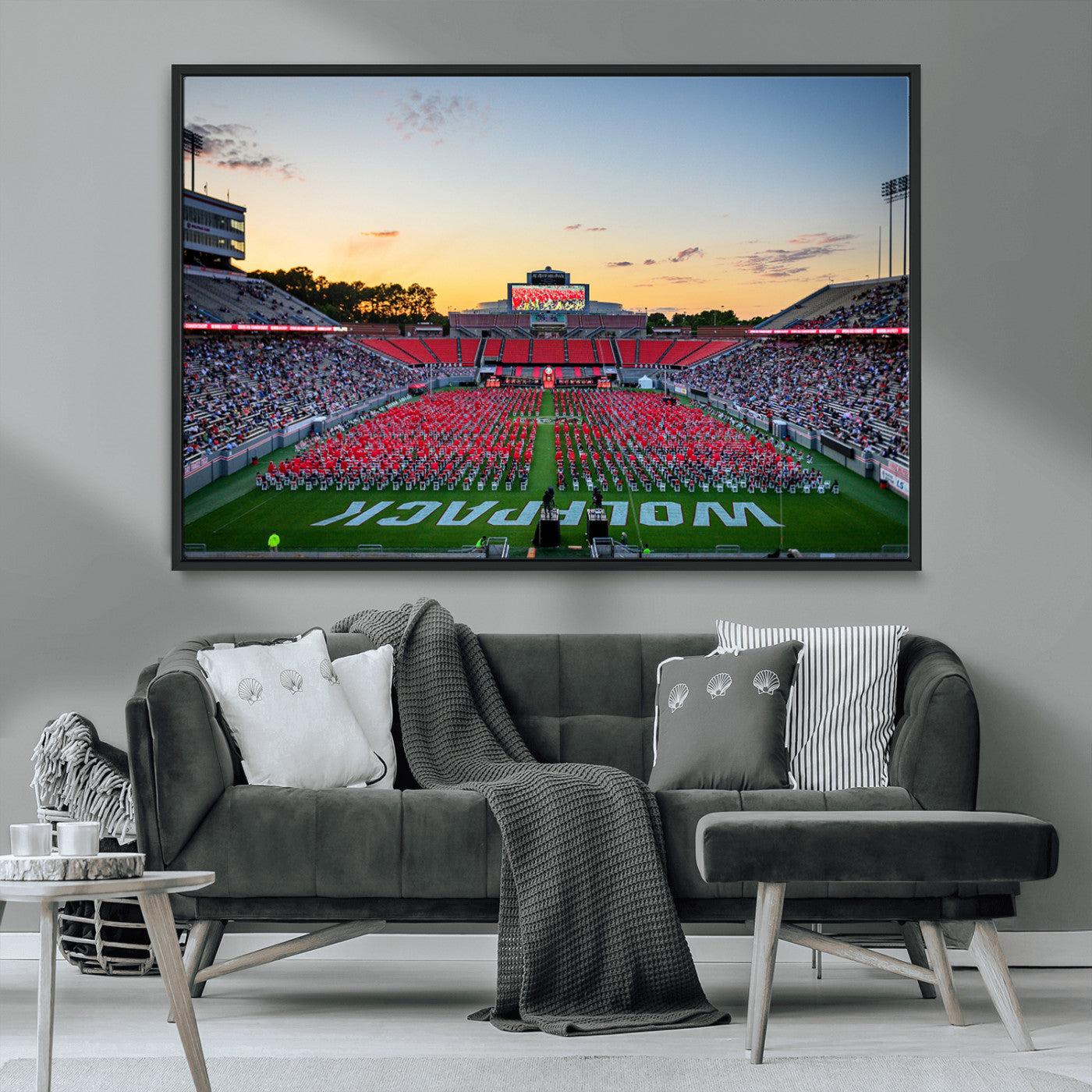 MGV-FC-36X24 - NC State Wolfpack Football Team Print Wall Art - Raleigh Carter-Finley Stadium Wall Art Canvas Print