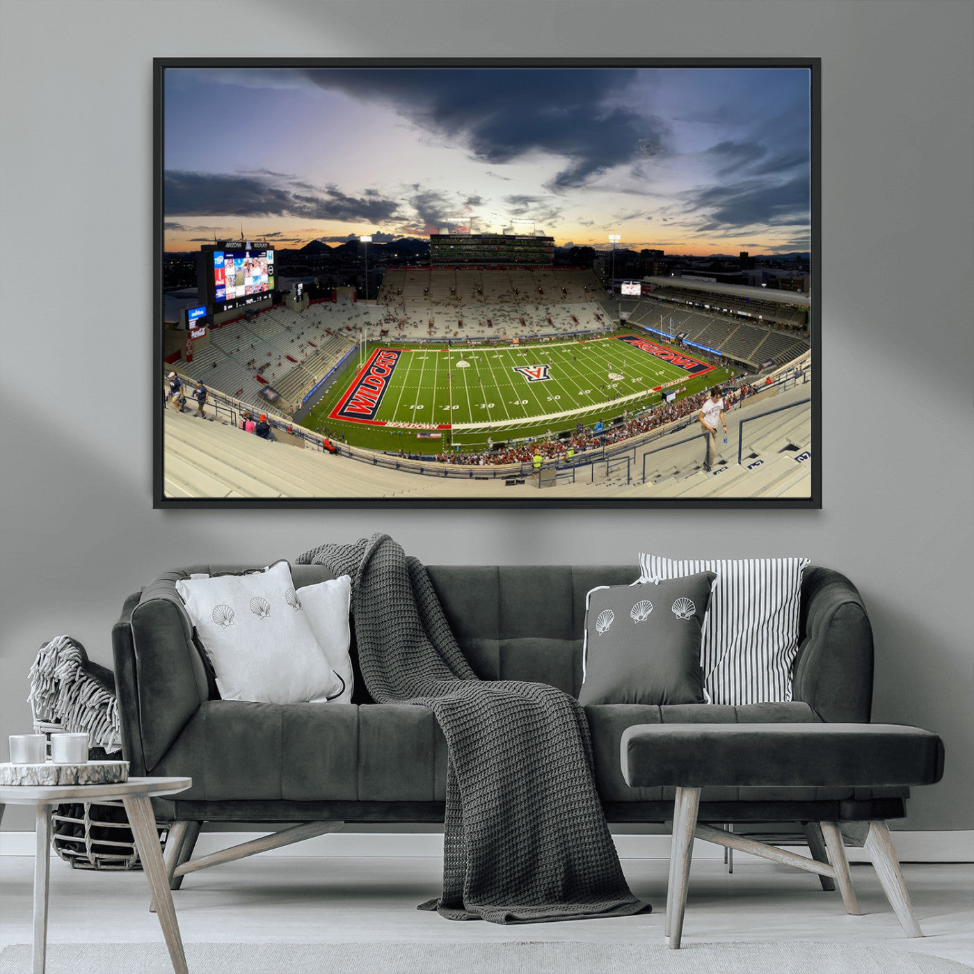 MGV-FC-36X24 - Arizona Wildcats Football Team Print - Tucson Arizona Stadium Wall Art Canvas Print