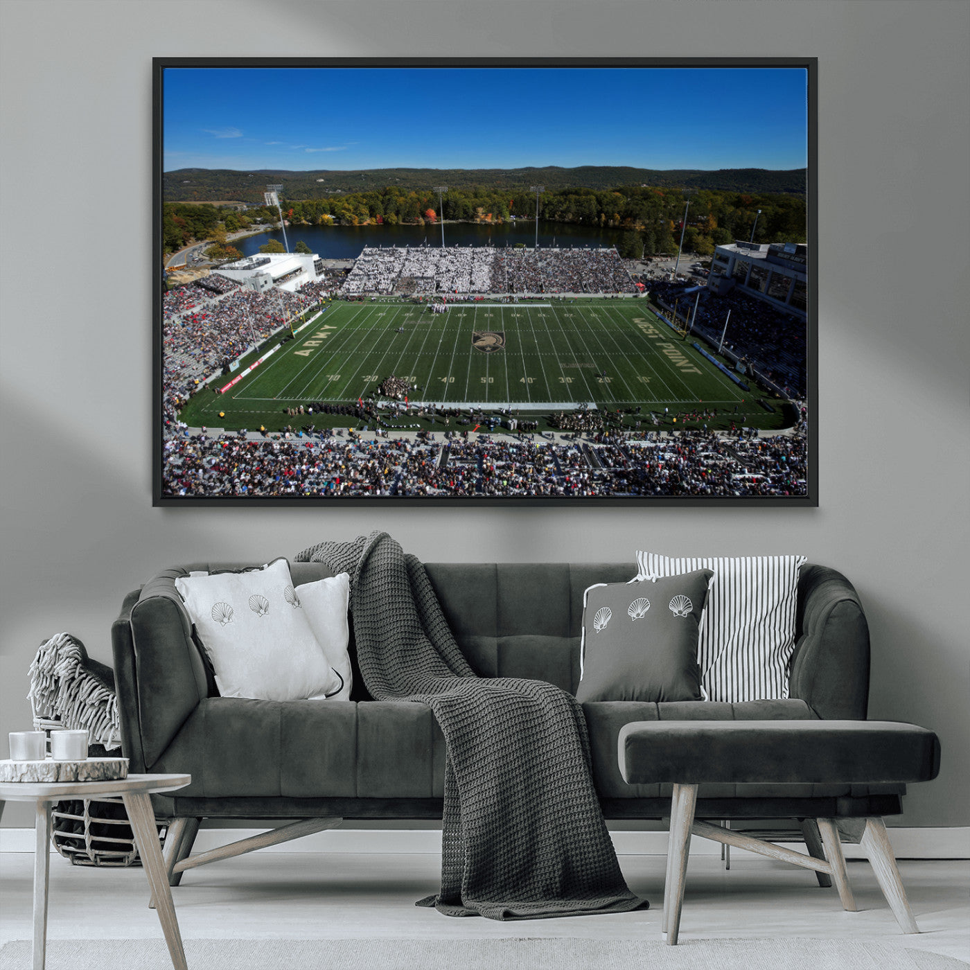 MGV-FC-36X24 - Army Black Knights Football Team Print - West Point Michie Stadium Wall Art Canvas Print
