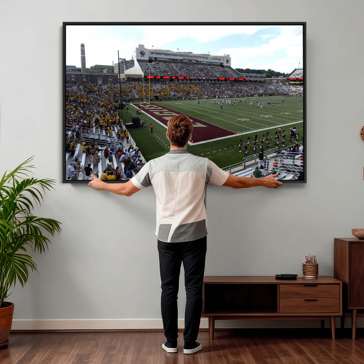 61503-MGV-CV-36X24 - Boston College Eagles Football Team Print - Boston Alumni Stadium Wall Art Canvas Print