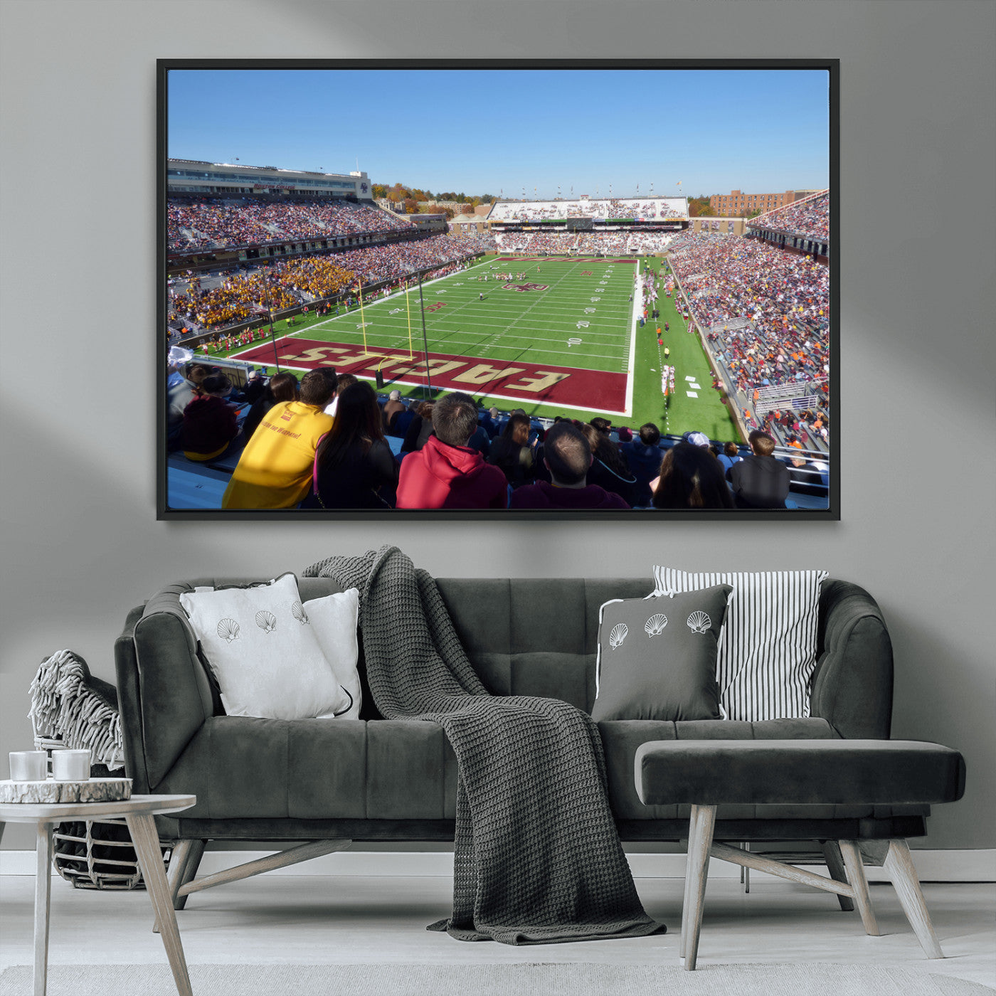 MGV-FC-36X24 - Boston College Eagles Football Team Print - Boston Alumni Stadium Wall Art Canvas Print