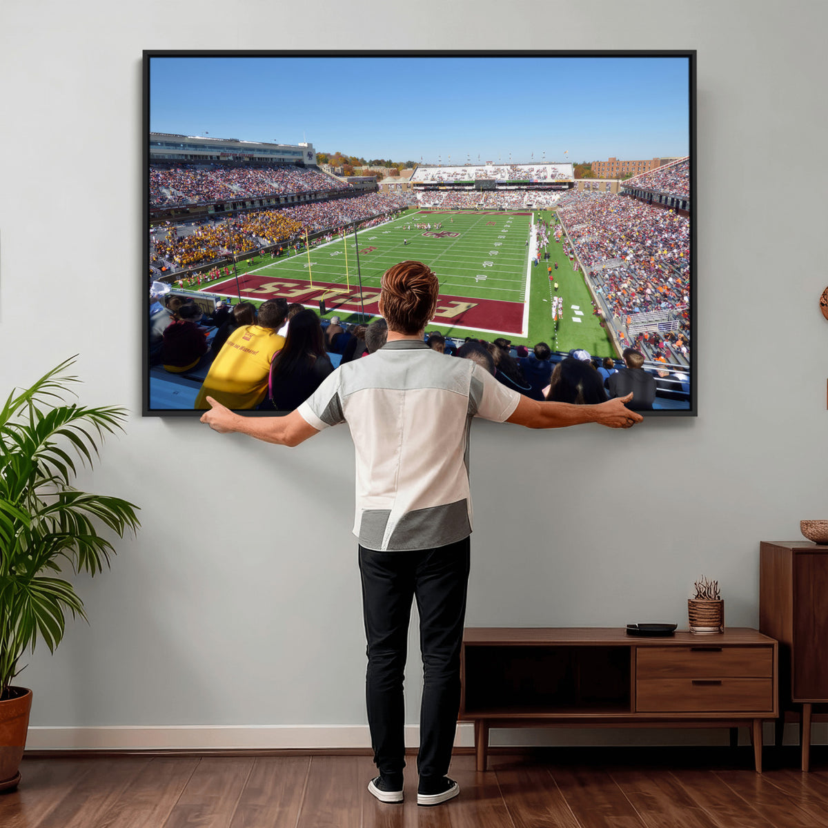 78117-MGV-CV-36X24 - Boston College Eagles Football Team Print - Boston Alumni Stadium Wall Art Canvas Print