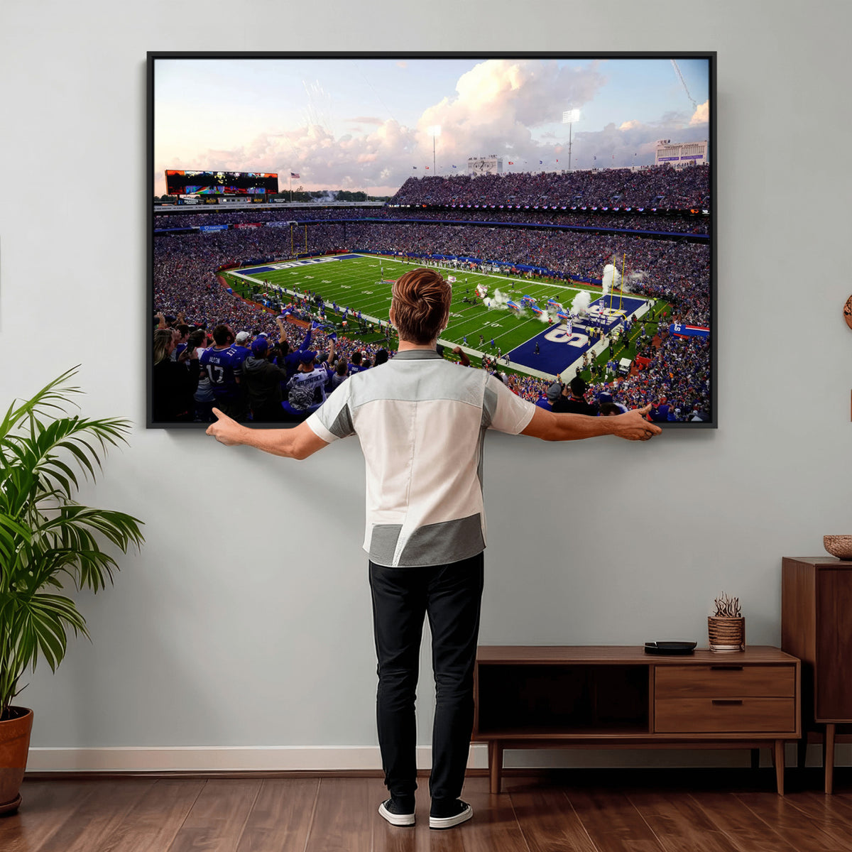 64066-MGV-CV-36X24 - Buffalo Bills Football Team Print - Buffalo Highmark Stadium Wall Art Canvas Print