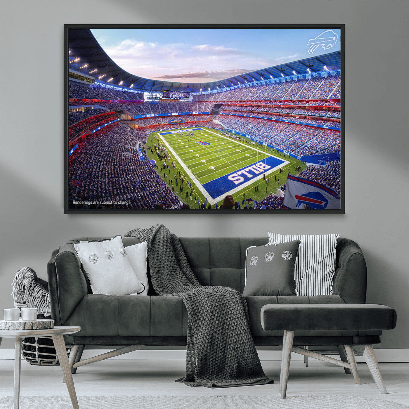 MGV-FC-36X24 - Buffalo Bills Football Team Print Canvas - Buffalo Highmark Stadium Wall Art Canvas Print